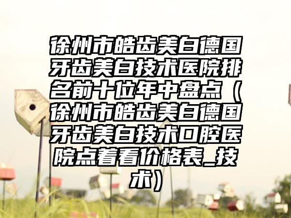 徐州市皓齿美白德国牙齿美白技术医院排名前十位年中盘点（徐州市皓齿美白德国牙齿美白技术口腔医院点着看价格表_技术）