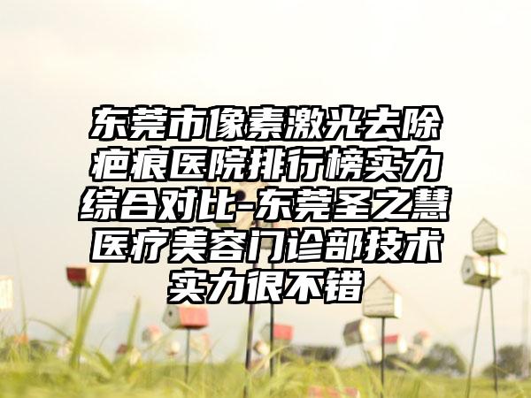 东莞市像素激光去除疤痕医院排行榜实力综合对比-东莞圣之慧医疗美容门诊部技术实力很不错