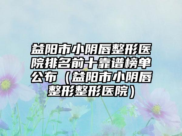 益阳市小阴唇整形医院排名前十靠谱榜单公布（益阳市小阴唇整形整形医院）