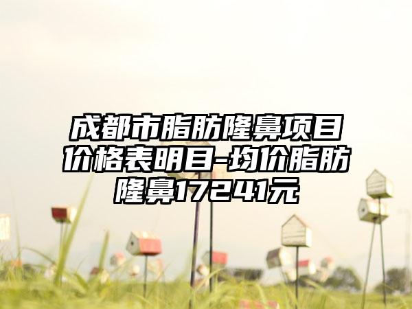 成都市脂肪隆鼻项目价格表明目-均价脂肪隆鼻17241元