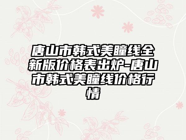 唐山市韩式美瞳线全新版价格表出炉-唐山市韩式美瞳线价格行情