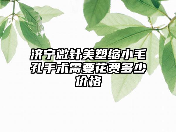 济宁微针美塑缩小毛孔手术需要花费多少价格