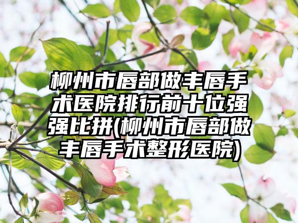 柳州市唇部做丰唇手术医院排行前十位强强比拼(柳州市唇部做丰唇手术整形医院)